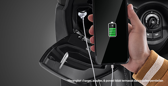 Komunikasi yang selalu terhubung dengan dukungan electric power socket untuk mengisi daya gadget pengendara selama perjalanan.