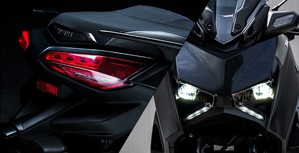 Seluruh sistem pencahayaan lampu sudah menggunakan LED. Desain lampu depan berkarakter "X" yang terlihat sangat ikonik, modern dan sporty. Serta dilengkapi Lampu Hazard sebagai tanda keadaan darurat yang dialami pengendara.