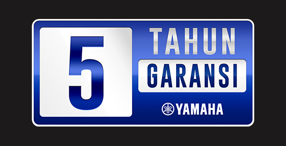 Garansi 5 Tahun/50.000 Km meliputi rangka (Frame)*, komponen FI, DiASil Cylinder & Forged Piston**. *Hanya berlaku untuk sepeda motor matic Yamaha. **Syarat dan ketentuan berlaku, lihat pada Buku Service dan Garansi.