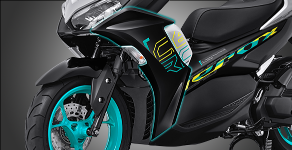 Desain aerodinamis dengan full fairing yang merupakan ciri khas dari motor sport.