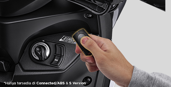 Sistem kunci canggih tanpa anak kunci (keyless), dilengkapi fitur answer back system, memudahkan pengendara mencari posisi parkir motor.