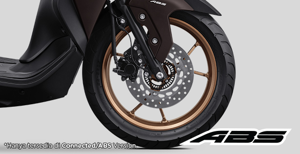 Kontrol pengereman lebih optimal dengan ABS, membuat berkendara semakin nyaman.