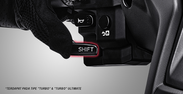 TURBO Y-Shift memberikan pengalaman akselerasi dengan 3 tingkatan : 1:low, 2: medium, 3:High. yang dapat dioperasikan dengan menekan tombol Y-Shift saat berakselerasi maupun saat ingin merasakan deselerasi.
