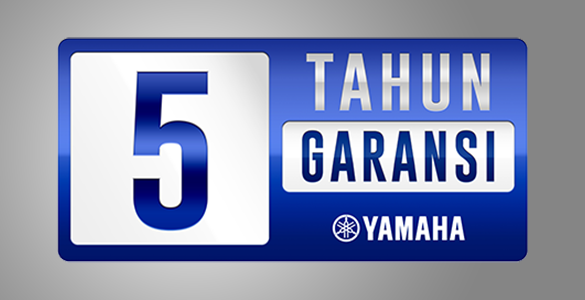 Garansi 5 Tahun/50.000 Km meliputi rangka (Frame)*, komponen FI, DiASil Cylinder & Forged Piston**. *Hanya berlaku untuk sepeda motor matic Yamaha. **Syarat dan ketentuan berlaku, lihat pada Buku Service dan Garansi.
