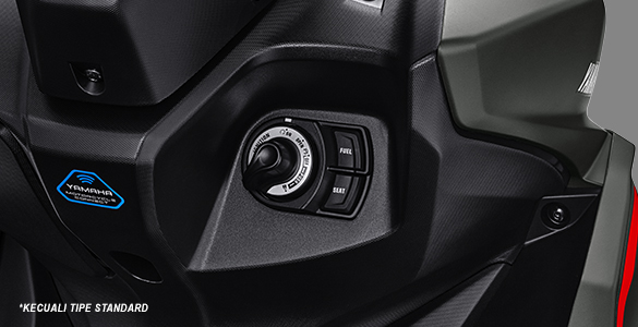Sistem kunci canggih tanpa anak kunci (keyless), dilengkapi fitur Answer Back System, memudahkan pengendara mencari posisi parkir motor.